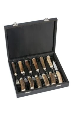 Abbeyhorn Set Of 6 Steak Knives And Forks