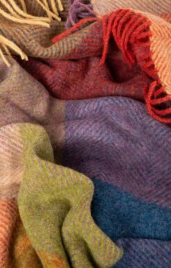 Lambswool Harland Check Throw -Home Furnishings Shop CH15152SUNSET 2 1