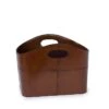 Leather Curved Magazine Basket