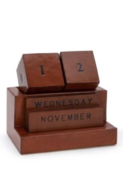 Leather Block Perpetual Calendar