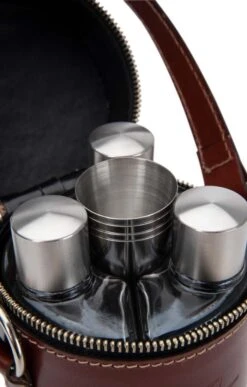 Leather Triple Flask Set -Home Furnishings Shop CK15019WHISKYLEATHER 2