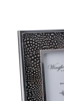 Silver Plated Real Feather 7x5in Photoframe -Home Furnishings Shop CK15220GUINEAFOWL 1