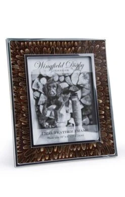 Silver Plated Real Feather 8x10in Photoframe
