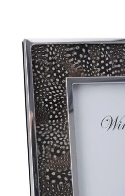 Silver Plated Real Feather 8x10in Photoframe -Home Furnishings Shop CK15221GUINEAFOWL 1