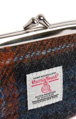 Harris Tweed Eigg Coin Purse -Home Furnishings Shop CT15056GREYRUSTCHECK 1