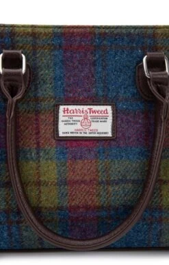 Harris Tweed Findhorn Two Handle Tote -Home Furnishings Shop CT15066RRASPBLUEGREEN 2