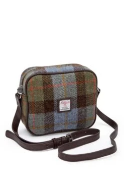 Harris Tweed Almond Square Mini Bag -Home Furnishings Shop CT15095RBLUECHECK 1 1