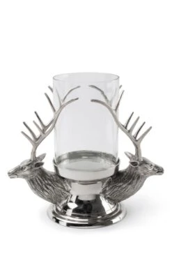 Double Stag Head Hurricane Lantern