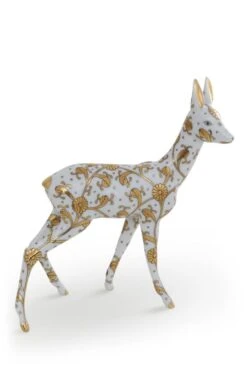 Herend White & Gold Watching Roe