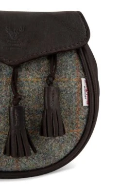 Harris Tweed Sporran Bag -Home Furnishings Shop TB77898GREENCHECK 2