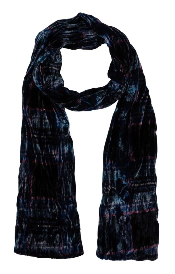 Silk Tartan Velvet Scarf 2 Silk Tartan Velvet Scarf - Image 2