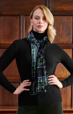 Silk Tartan Velvet Scarf