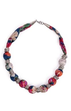 Silk Bead Necklace<br>Made With Liberty Fabric