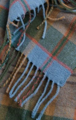 Pure New Wool Check Rug -Home Furnishings Shop TJ00111MOSSBLUECHECK 1