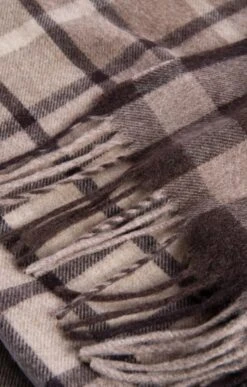 Lambswool And Cashmere Throw -Home Furnishings Shop TJ22292CAMELBRWNCHECK 1