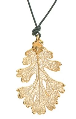 Ladies Oak Pendant Gold