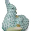 Herend Green & Corn Pair Of Rabbits